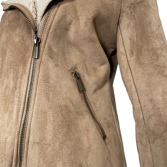 Old Navy Shearling Moto Desert Camel Zip-up Jacket - Picture 3 of 8